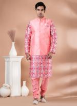 Silk Multi Wedding Wear Embroidery Work Readymade Modi Jacket Kurta Pajama